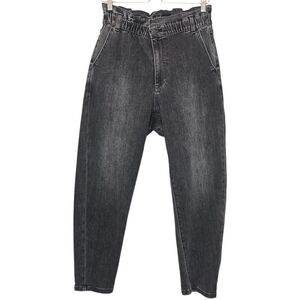 GAP Women Black Paperbag High Rise Tapered Jeans Sz Medium Minimalist Old‎ Money